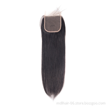 Wholesale Preplucked Human Hair Lace Closure 4x4 Lace Closure Swiss Lace Closure Straight Body With Baby Hair 8-20Inch